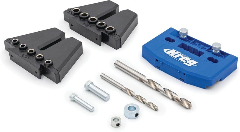 Kreg Dowel Jig Kit - Doweling Guide Kit with Removable Drill Guides - No-Measure Doweling Jig for Benchtop and Workshop Projects - Cabinet Joint Alignment Tool - KHJD345 - Image 1